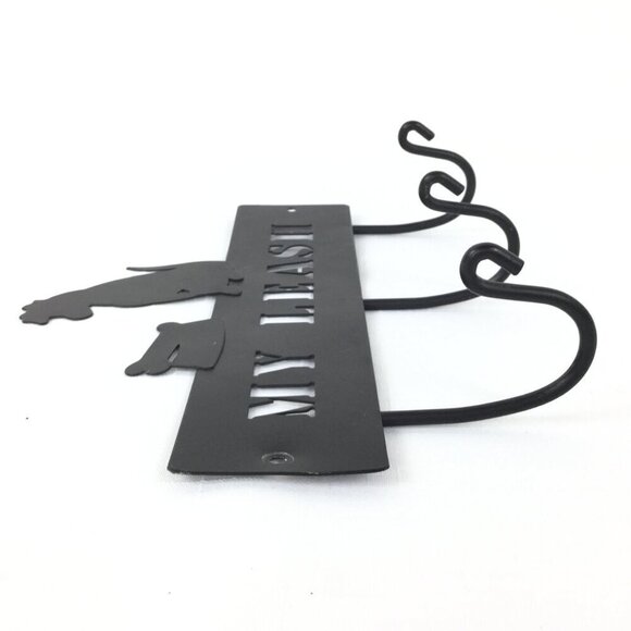 DEI Lucky Dog‎ ''My Leash'' Wall Mount Wall Hook Metal Rack Hanger Black - Picture 3 of 6